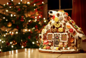 Lebkuchenhaus zur Weihnachtszeit